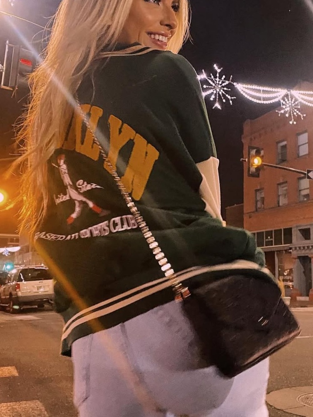 Women’s SHEIN athletic letter bomber baseball jacket overcoat